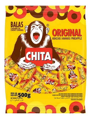 Bala Mastigável Chita Abacaxi 500g Doces Tropicais
