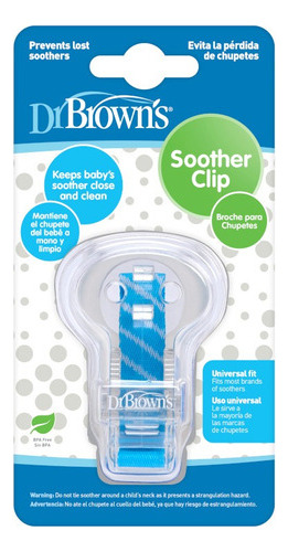 Clip Porta Chupetes Dr. Brown's Color Azul