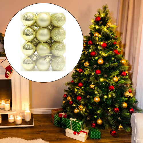 6 X 24x Adornos De Bolas Colgantes Para Árbol De Navidad,