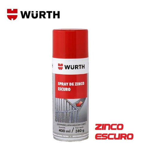 Spray Zinco Escuro Anticorrosivo Chapas Zincagem Wurth 400ml