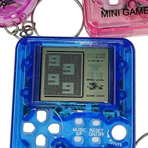 3 Mini Game Com Chaveiro Jogo Classico Retro Azul P/ Brinde