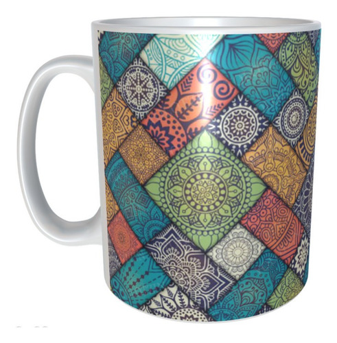 Taza Con Caja De Regalo Arte Abstracto Multicolor M2