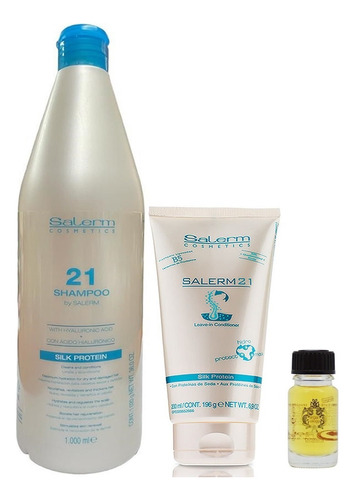 Salerm 21 Kit Shampoo Acondicionador Y Ampolleta Arganology
