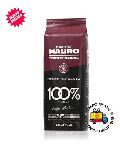 Café Italianomauro Centopercento 100% Arábica, 1 Kg En Grano