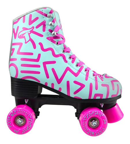 Patins Quad Traxart Jolly Acqua / Rosa 58mm Abec-7 +brinde