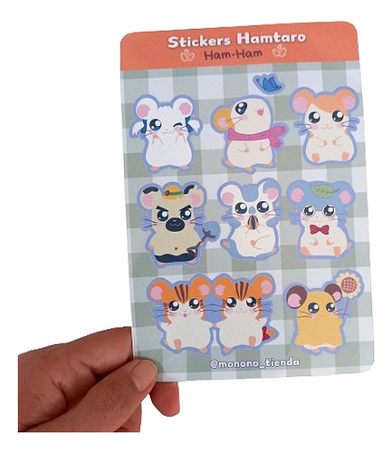 Set Stickers Hamtaro Ham-ham Adhesivos Kawaii Para Decorar