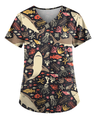 Uniforme Médico Con Bolsillo En V Y Cuello En V Para Mujer
