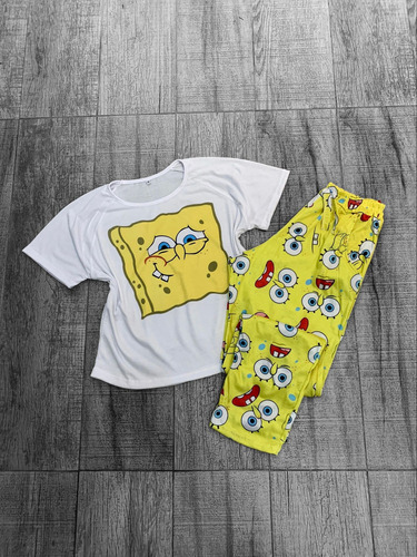 Pijama Largo Animado Plus Size Stitch Baby Yoda Mickey Groot