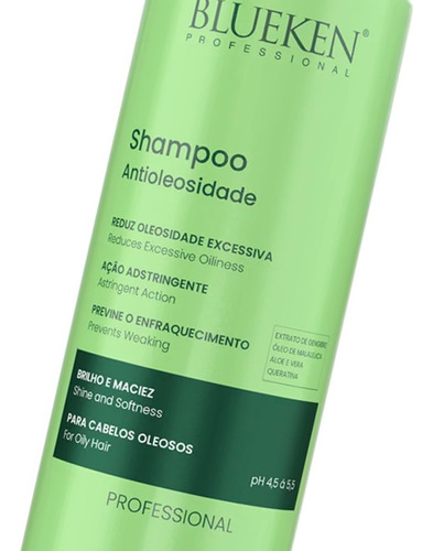 Shampoo Antioleosidade Blueken Para Cabelos Oleosos 1l