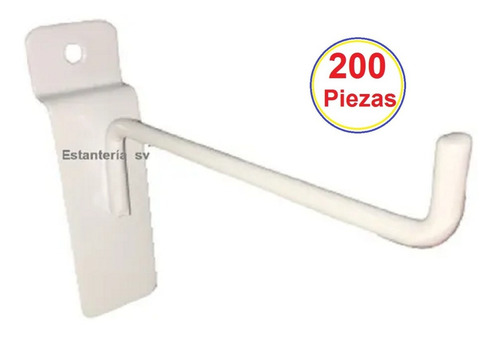 200 Gancho Blister Para Panel Ranurado Paquete De 200 Pzas