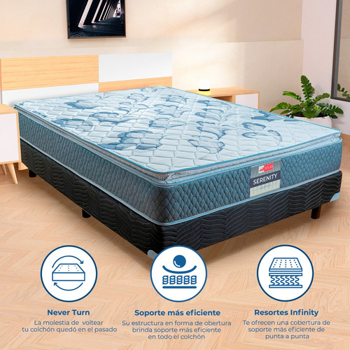Colchón King Size Atlas Serenity Mas Pack Con 2 Almohadas