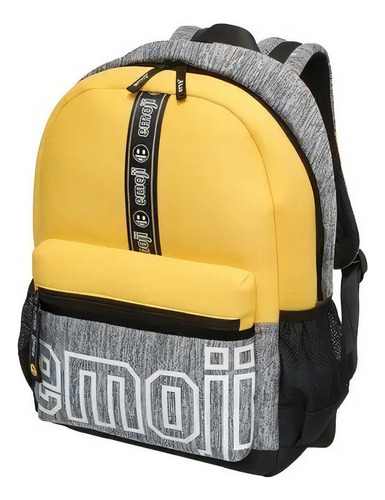 Mini Mochila Costas Pack Me Emoji Max Cor Amarelo