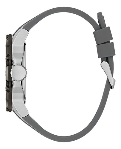 Reloj Guess Gw0640g1 Contender Quartz Hombre Correa Plateado Bisel Gris