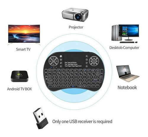 Imagen 4 de 4 de Mini Teclado Touchpad Mouse Inalámbrico Con Teclado Táctil