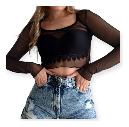 Remeras transparentes 2025 negras