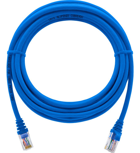 Cabo De Rede Para Internet Cat6 Rj45 - 7 Metros Azul