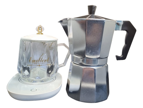 Cafetera Italiana Tazon Con Calentador Electrico