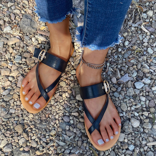 Xc Moda Mujer Casual Slipper Punta Anular Plana Toboganes