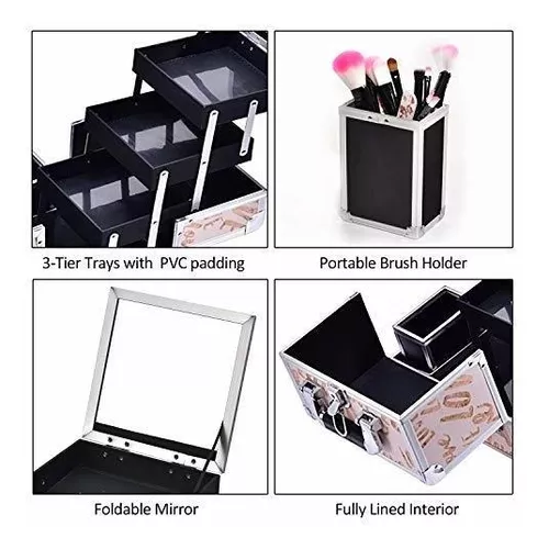 Estuche de maquillaje portátil para tren de maquillaje, caja organizad -  VIRTUAL MUEBLES