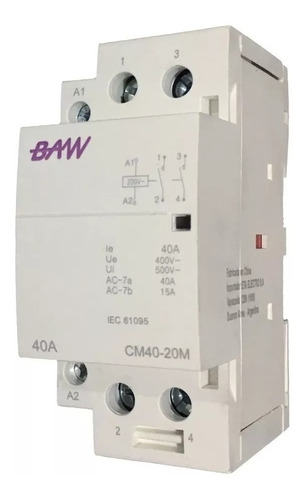 Contactor Modular Bipolar 40a Baw Cm40-20m Na Bobina 220v