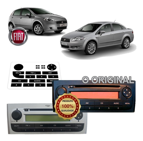 Kit Adesivo Original | 3 Camadas | Rádio Fiat Linea Ou Punto