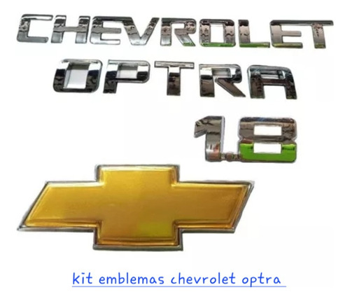 Kit Emblemas Chevrolet Optra 1.8 Logo Maleta