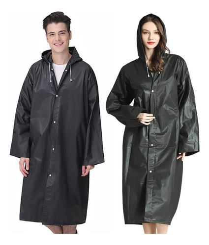 Ponchos De Lluvia Reutilizables Adultos, 2 Piezas, Impe...