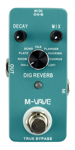 Pedal de efeito M-Vave Dig Reverb  azul-celeste