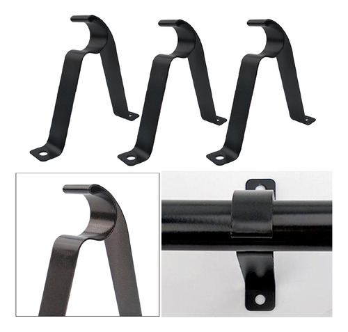 2 X 3 Soportes Ajustables Para Barra De Cortina De 2 Piezas