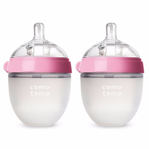 Teteros Como Tomo En Silicona 5oz Rosados X 2 Und