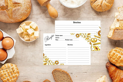 50 Tarjetas De Recetas De Alta Calidad 4 X 6 De Doble Cara