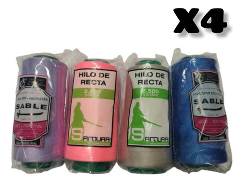 Hilos Para Coser Recta 2500 Yds. Pack De 4 Conos 