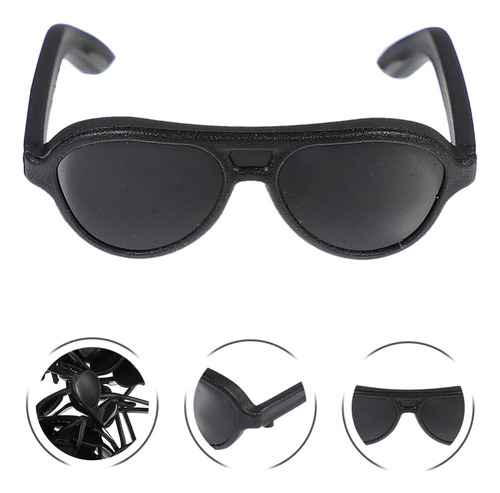 Nuobesty Gafas De Sol Para Muñeca, Mini Gafas De Sol Negras,