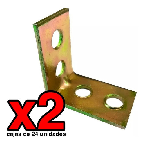 Imagen 1 de 3 de Escuadra Esquina Plana 1 Pulgada 24 Pcs Metal Carpinteria
