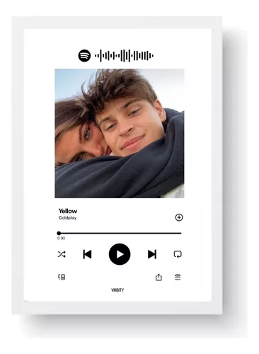 Cuadro Spotify Personalizado Con Foto Regalo Novios 15x21 Cm