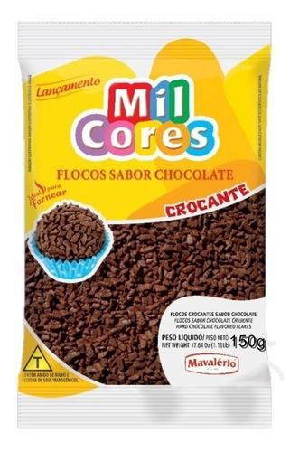 Imagem 1 de 1 de Granulado Flocos Crocante Sabor Chocolate 150g Mil Cores