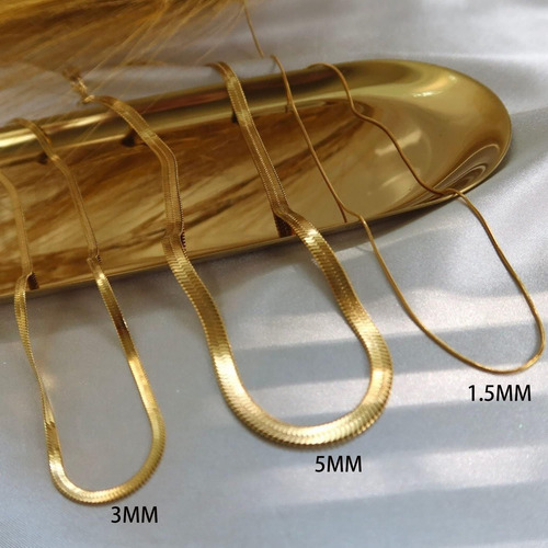 Chesky 14 K Banhado A Ouro Cobra Corrente Colar De Ouro Espi