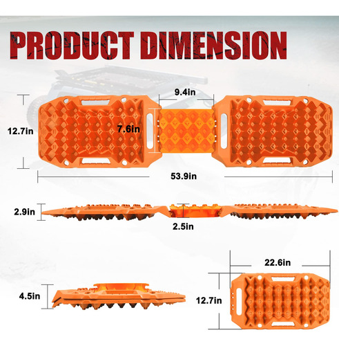Bunker Indust Tablas De Tracción Todoterreno Naranjas 4x4