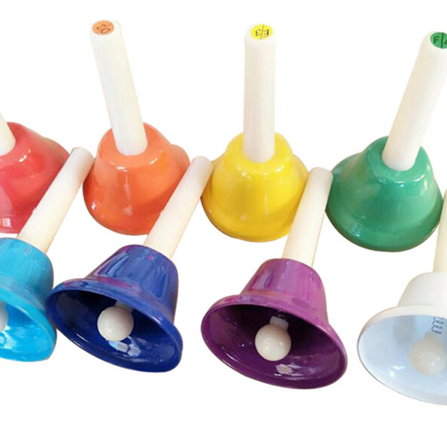 Juego De 8 Campanas De Mano De Colores, Instrumento Musical,