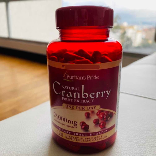 Imagen 6 de 6 de Cranberry Arándano 25.000mg 120 Unid Vias Urinarias Puritans