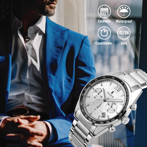 Imagen 7 de 10 de Reloj Hombre Seger 9096 Original Eeuu Elegante Lujoso Vestir
