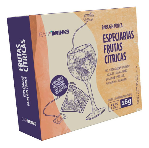 Especiarias Para Gin Infusor Sache Fruta Citrica Easy Drinks