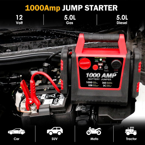 Arrancador De Batería Automotriz 12v 1000a Con Compresor De