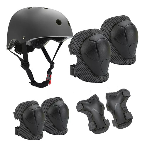 Juego De Casco Protector, Rodilleras Y Coderas De 7 Piezas.