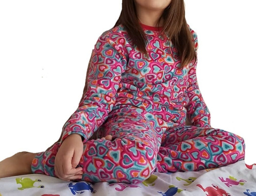 Pijama Dos Piezas Micropolar Para Niña, Suave Y Abrigado!