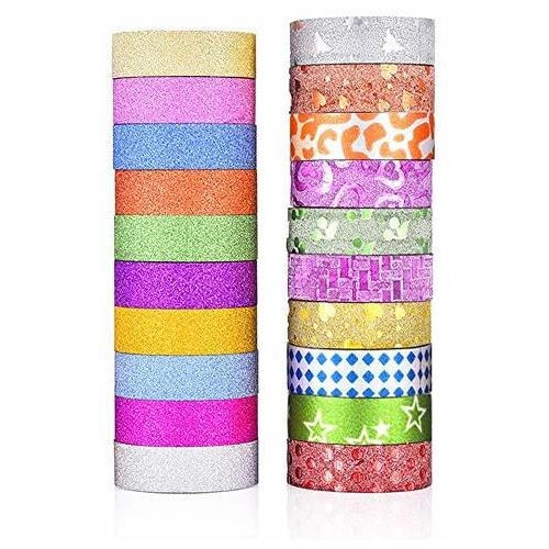 20 Rollos De Cinta Adhesiva Washi Para Manualidades, Ci...