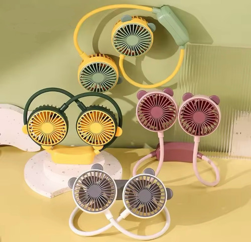 Ventilador Personal Cuello Manos Libres Deporte Recargable