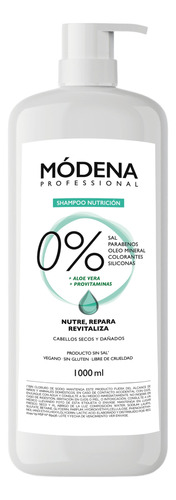 Shampoo Nutrición Sin Sal Aloe Y Provitaminas 1 L