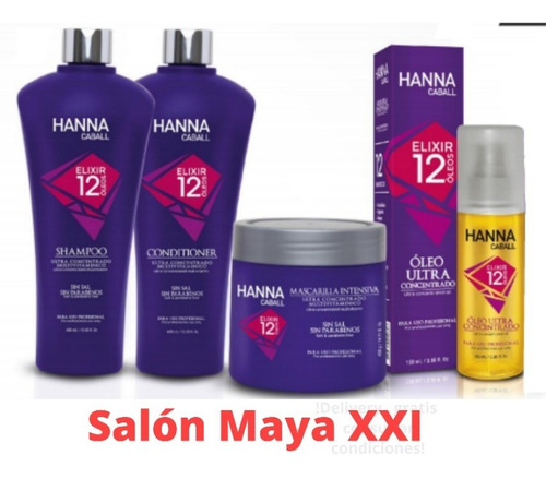 Hanna Caball Linea Elixir Shampoo + Acond.+mascarilla+oleo