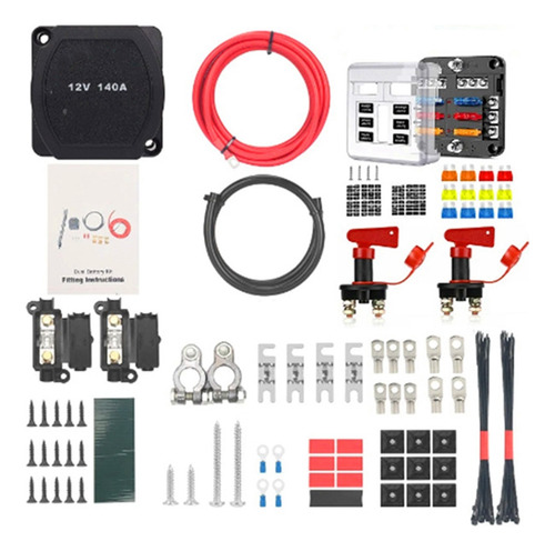 Kit Aislante De Batería Doble Con Caja De Fusibles De 6 Vías